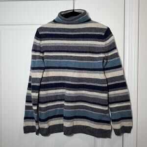 Anthropologie Tabitha Webb Striped Turtleneck Sweater Lambswool Blend Size M